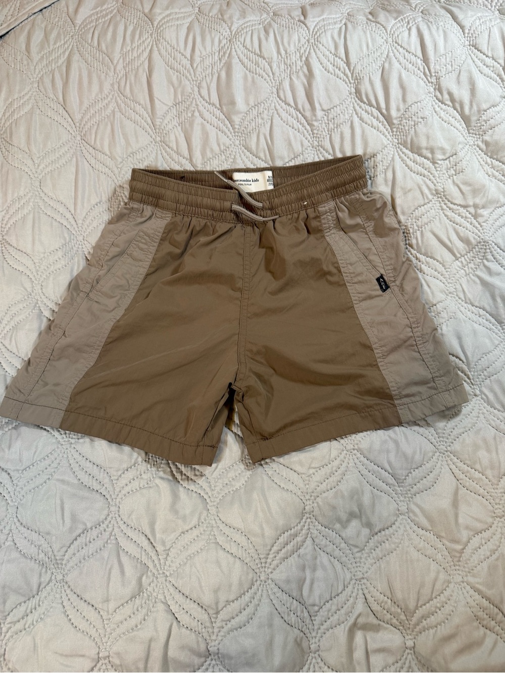 Abercrombie‎ Kids Tan Swim Trunks Boys 9/10 Pull On Shorts